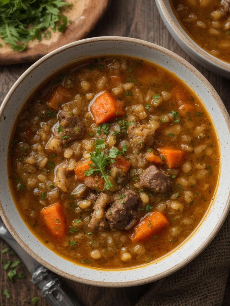 beef and barley soup recipe